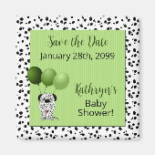 Green Dalmatiner Baby Dusche Save the Date Magnet (Vorne)