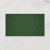 Green Damask Agent Business Card Visitenkarte (Rückseite)