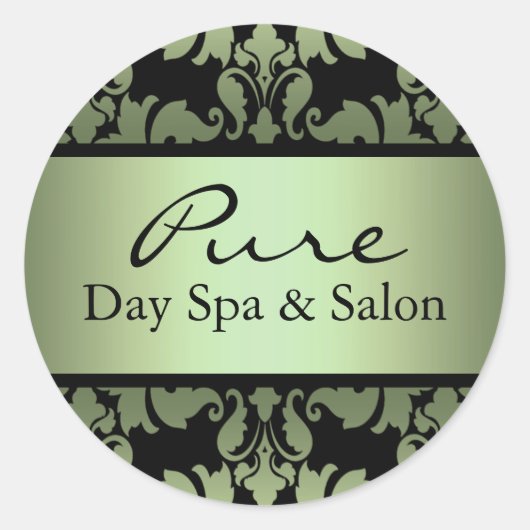 Green Damask Aufkleber (Vorderseite)
