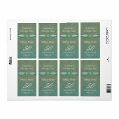 Green Damask Birthday Wine Labels (Vorne)