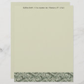 Green Damask Border Briefbogen (Vorne/Hinten)