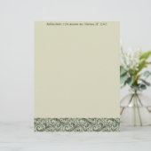 Green Damask Border Briefbogen (Stehend Vorderseite)