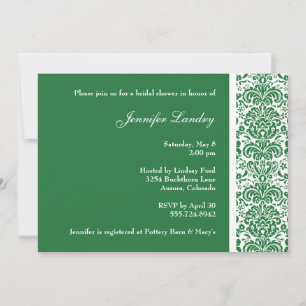 Green Damask Bridal Dusche Einladung