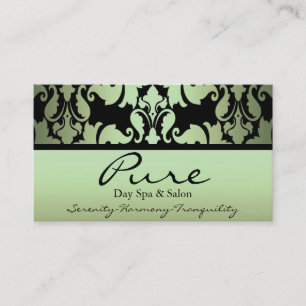 Green Damask Business Card Visitenkarte