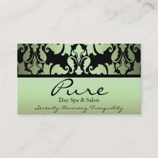 Green Damask Business Card Visitenkarte