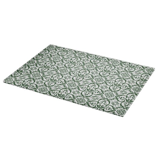 Green Damask Cutting Board Schneidebrett (Ecke)