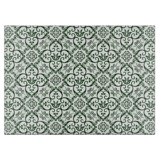 Green Damask Cutting Board Schneidebrett (Vorderseite)