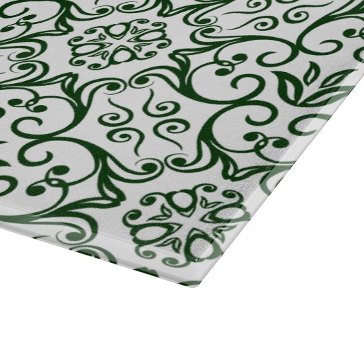 Green Damask Cutting Board Schneidebrett (Ecke)