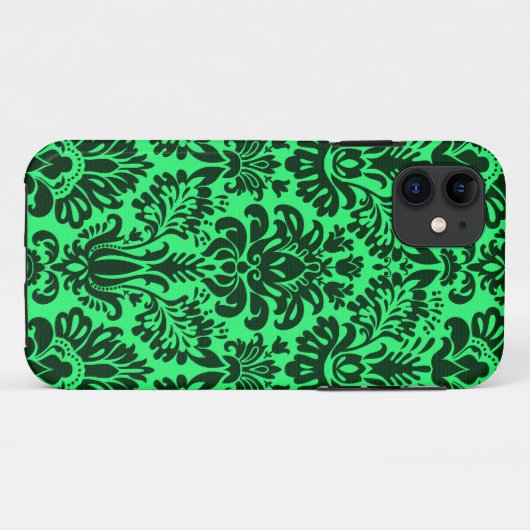Green Damask Design Case-Mate iPhone Hülle (Rückseite (Horizontal))
