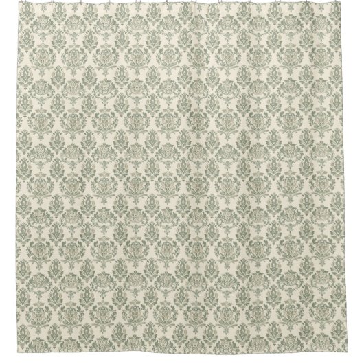 Green Damask Duschvorhang (Vorderseite)