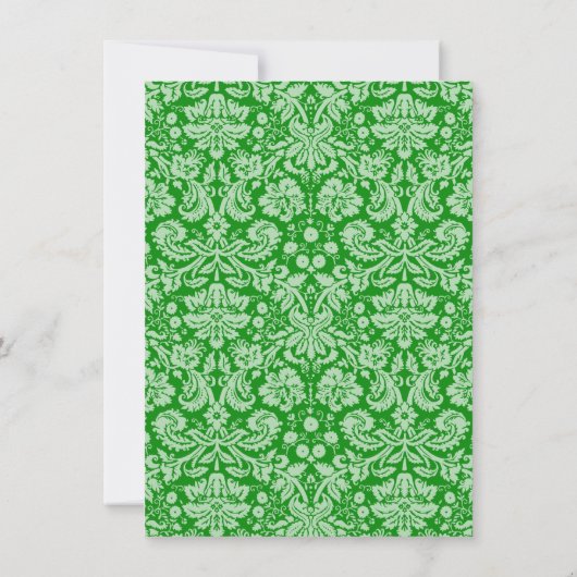 Green Damask Einladung (Rückseite)