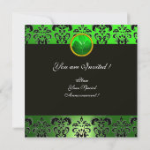 GREEN DAMASK ,ELF HAT ST.PATRICK'S PARTY MONOGRAM EINLADUNG (Rückseite)