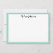 Green Damask French Design Personalisiert Mitteilungskarte (Vorderseite)