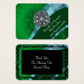 Green Damask, Gastgeschenk Hochzeit danke (Vorne & Hinten)