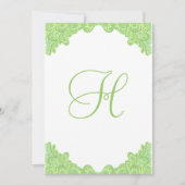 Green Damask Hochzeitseinladungen Einladung (Vorderseite)