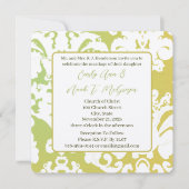 Green Damask Hochzeitseinladungen Einladung (Vorderseite)