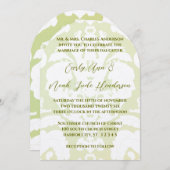 Green Damask Hochzeitseinladungen Einladung (Vorne/Hinten)