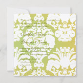 Green Damask Hochzeitseinladungen Einladung (Vorderseite)