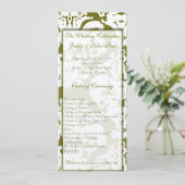 Green Damask Hochzeitseinladungen Einladung (Stehend Vorderseite)