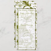 Green Damask Hochzeitseinladungen Einladung (Vorne/Hinten)