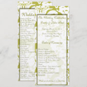 Green Damask Hochzeitseinladungen Programm (Vorne/Hinten)