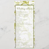 Green Damask Hochzeitseinladungen Programm (Rückseite)