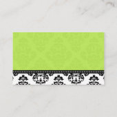 Green Damask Hochzeitskarten Platzkarte (Rückseite)