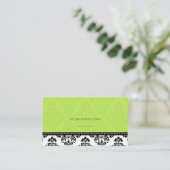 Green Damask Hochzeitskarten Platzkarte (Stehend Vorderseite)