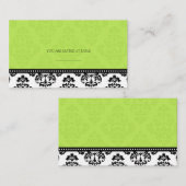 Green Damask Hochzeitskarten Platzkarte (Vorne/Hinten)