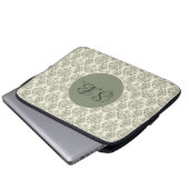 Green Damask Laptopschutzhülle (Vorne Knopf)