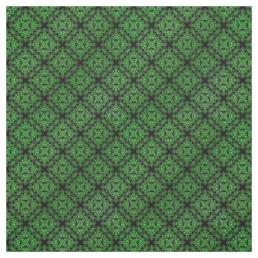 Green Damask Medallion Pattern Stoff (Muster)