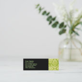 GREEN DAMASK MINI VISITENKARTE (Stehend Vorderseite)