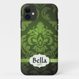 Green Damask mit Namen Case-Mate iPhone Hülle