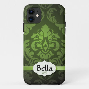 Green Damask mit Namen Case-Mate iPhone Hülle