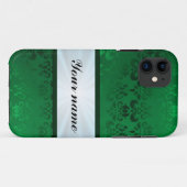 Green Damask mit Ribbon Case-Mate iPhone Hülle (Rückseite (Horizontal))
