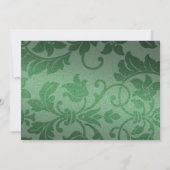 Green Damask mit Snowflake Holiday Party Einladung (Rückseite)