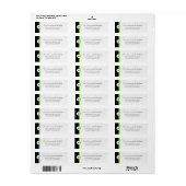 Green Damask Monogram Address Label (Vorne)