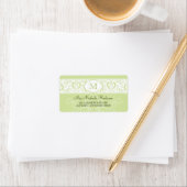 Green Damask Monogram-Adresse Adressaufkleber (Insitu)