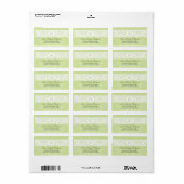 Green Damask Monogram-Adresse Adressaufkleber (Vorne)