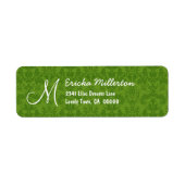 Green Damask Monogram M No 001 Address Label (Vorne)