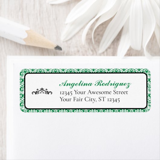 Green Damask Pattern Abschluss (Insitu)