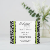 Green Damask Probe Dinner Card Einladung (Stehend Vorderseite)
