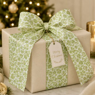 Green Damask Ribbon Satinband