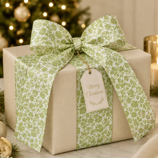 Green Damask Ribbon Satinband