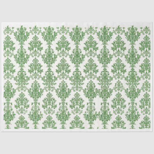 Green Damask Seidenpapier (Vorderseite)