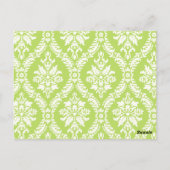 Green Damask Tischnummer Postcard (Rückseite)