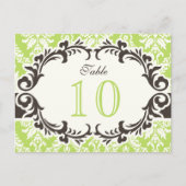 Green Damask Tischnummer Postcard (Vorderseite)