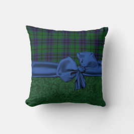 Green Damask und Kariertes Tartan-Kissen Kissen