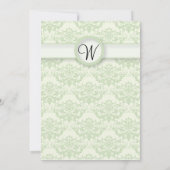 Green Damask Wedding Einladung (Rückseite)