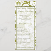 Green Damask Wedding Programm (Vorderseite)